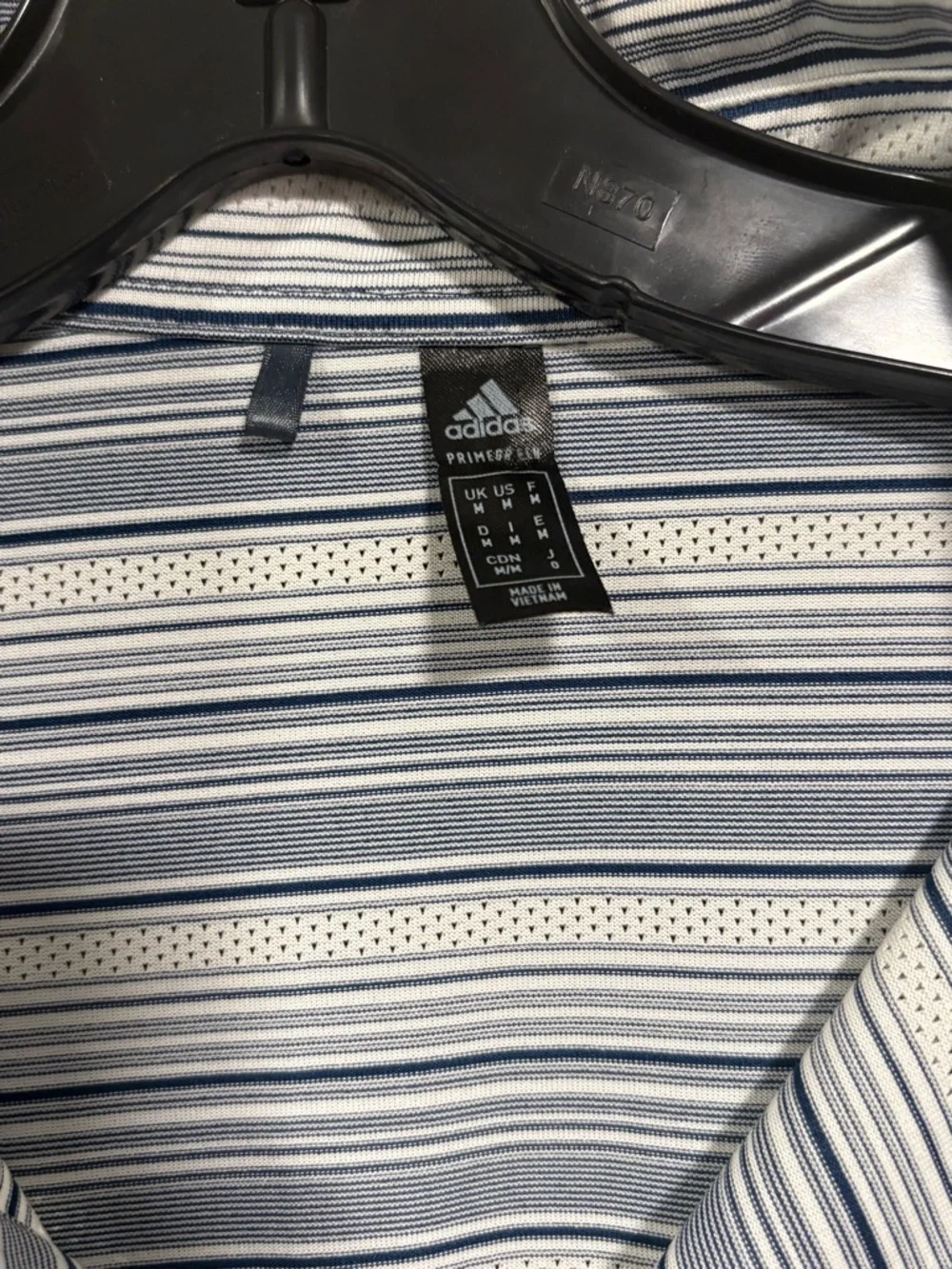 adidas Men's Striped Polo in Light grey, black & White